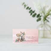 Carte De Visite Élégant Bokeh boulangerie moderne Fleurs mélangeur (Debout devant)