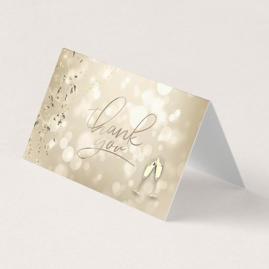 Carte De Visite Elegant Bokeh,Confetti Wine Glasses Wedding (Devant)