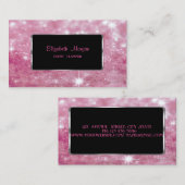 Carte De Visite Elégant Bokeh de Glitterie Moderne, Cadre Noir (Devant / Derrière)