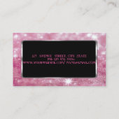 Carte De Visite Elégant Bokeh de Glitterie Moderne, Cadre Noir (Dos)