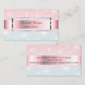 Carte De Visite Elégant Bokeh Gold Frame tendance (Devant / Derrière)