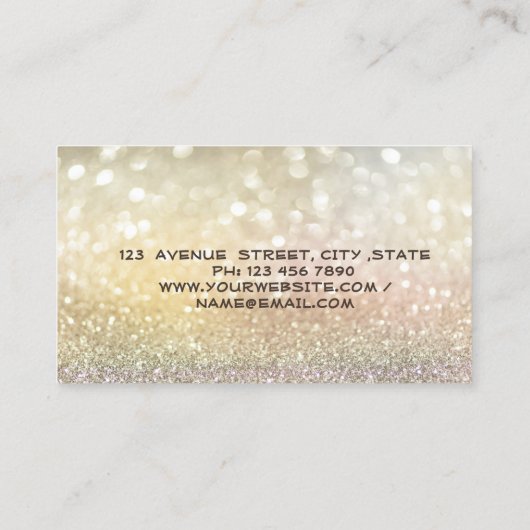 Carte De Visite Elégant Bokeh Gold Parties scintillant House Toit (Dos)