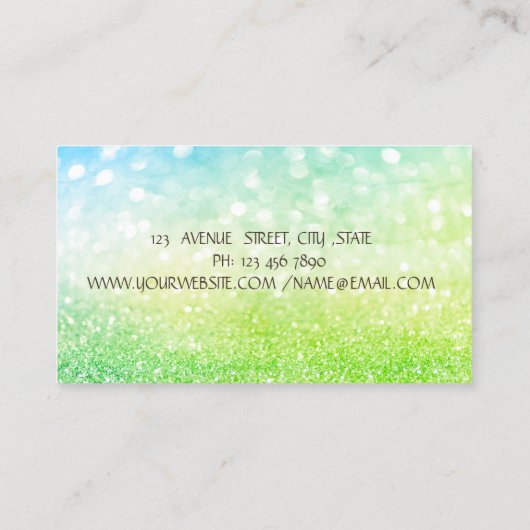 Carte De Visite Elégant Bokeh Green, Lotus Flower Yoga (Dos)