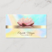 Carte De Visite Elégant Bokeh Green, Lotus Flower Yoga (Devant)
