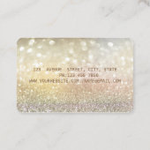 Carte De Visite Elégant Bokeh moderne, Gold Stripe Lotus (Dos)