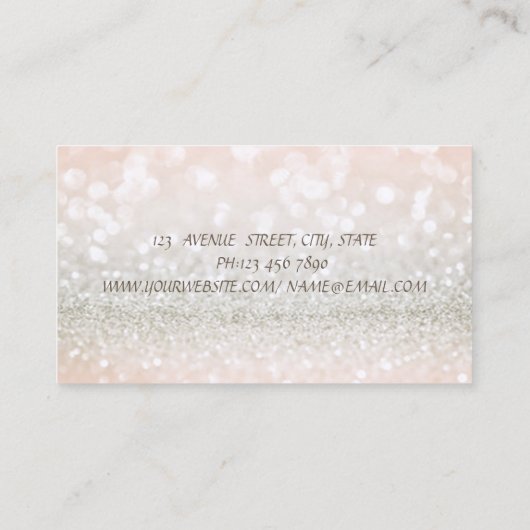 Carte De Visite Élégant Bokeh Moderne Proffesional Glittery (Dos)