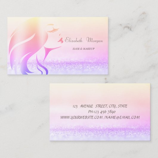 Carte De Visite Elégant Bokeh Ombre Girl Silhouette moderne Bokeh (Devant / Derrière)