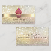 Carte De Visite Elegant Bokeh Or, Cupcake (Devant / Derrière)