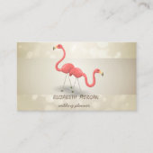 Carte De Visite Elégant Bokeh Professionnel, Bande, Flamant rose (Devant)