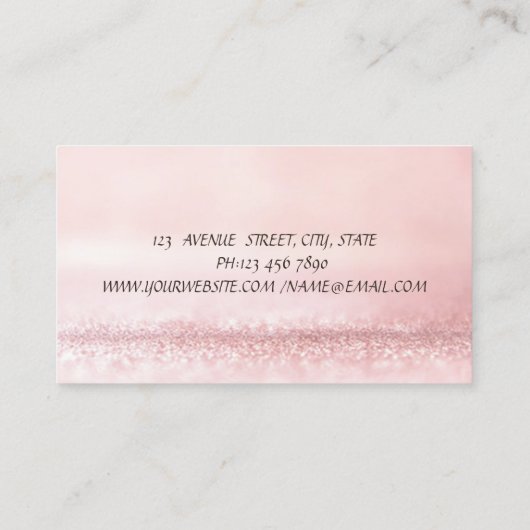 Carte De Visite Élégant Bokeh Rose Moderne Faux Lashes (Dos)