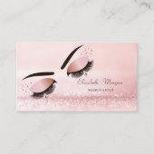 Carte De Visite Élégant Bokeh Rose Moderne Faux Lashes (Devant)