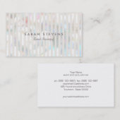 Carte De Visite Élégant Bokeh White Stripes Planificateur d'événem (Devant / Derrière)