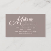 Carte De Visite Elegant Bold Blush Pink Script Photo Makeup (Dos)