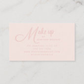 Carte De Visite Elegant Bold Script Blush Pink Photo Makeup (Dos)
