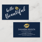 Carte De Visite Élégant Bonjour Belle maquilleuse Artiste (Devant / Derrière)
