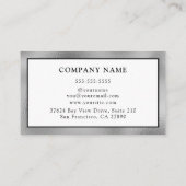 Carte De Visite Élégant Bordé de Feuille d'Argent (Dos)