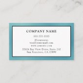 Carte De Visite Élégant Bordure de Feuille de Teal (Dos)