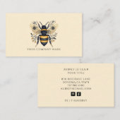 Carte De Visite Elegant Botanical Bee Logo Template (Devant / Derrière)