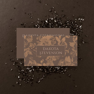 Carte De Visite Élégant botanique Rose Gold Floral Professionnel