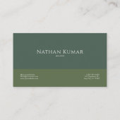 Carte De Visite Elégant Botanique Verdure Sage Vert & Or (Dos)