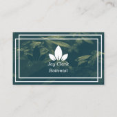 Carte De Visite Élégant Botaniste professionnel moderne vert & bla (Dos)