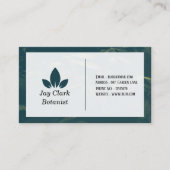 Carte De Visite Élégant Botaniste professionnel moderne vert & bla (Devant)