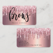 Carte De Visite Élégant bouillon de parties scintillant en or rose (Devant / Derrière)