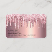 Carte De Visite Élégant bouillon de parties scintillant en or rose (Dos)