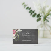 Carte De Visite Elégant Bouquet Floral Crafter, Blogger (Debout devant)