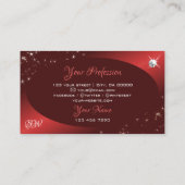 Carte De Visite Elégant Bourgogne Rouge Parties scintillant Étoile (Dos)