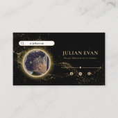 Carte De Visite Élégant bracelet de cheveux noirs et d'or africain (Devant)