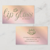 Carte De Visite Élégant brillant de lèvre rose brillant (Devant / Derrière)