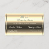 Carte De Visite Élégant brillant doré optique 3D Monogramme (Dos)