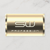 Carte De Visite Élégant brillant doré optique 3D Monogramme (Devant)