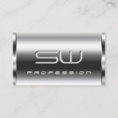 Carte De Visite Élégant brillant en argent chatoyant et gros amorc (Devant)