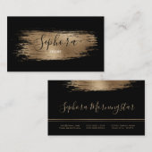 Carte De Visite Élégant Bronze Métallurgique Paint Stroke (Devant / Derrière)