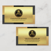 Carte De Visite Elégant Bronze Or Couches Gris Conduite (Devant / Derrière)