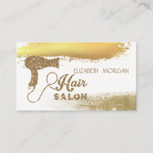 Carte De Visite Élégant Brosse à huile d'or, Sèche-cheveux Parties