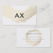 Carte De Visite Élégant brossé avec Monogramme (Devant / Derrière)