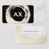 Carte De Visite Élégant brossé avec Monogramme (Devant / Derrière)