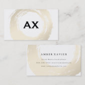 Carte De Visite Élégant brossé avec Monogramme (Devant / Derrière)