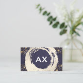 Carte De Visite Élégant brossé | Motif Gold Leaf (Debout devant)