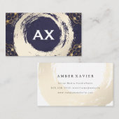 Carte De Visite Élégant brossé | Motif Gold Leaf (Devant / Derrière)