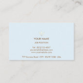 Carte De Visite Élégant Brown, bleu clair et blanc (Dos)