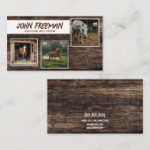 Carte De Visite Élégant Brown Bois Horse Photos Equestrian (Devant / Derrière)