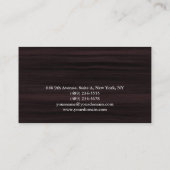 Carte De Visite Élégant Brown bois Motif professionnel (Dos)