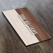 Carte De Visite Elégant Brown Bois Texture Style Moderne Monogramm