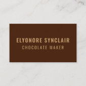 Carte De Visite Elegant Brown Chocolate Maker Social Icon QR Code  (Devant)