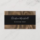Carte De Visite Élégant Brown Cocoa Satin Personnalisé Professionn (Devant)