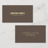 Carte De Visite Elégant Brown foncé chic élégant design tendance l (Devant / Derrière)